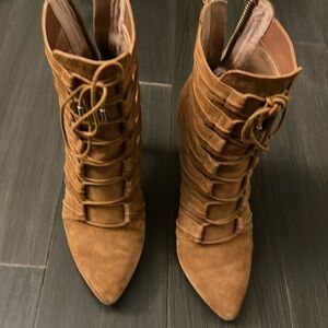 Brown suede ankle boots